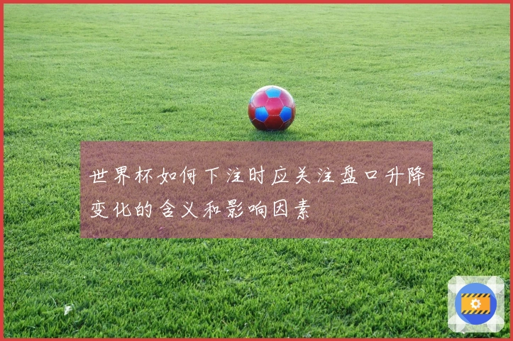 世界杯如何下注时应关注盘口升降变化的含义和影响因素